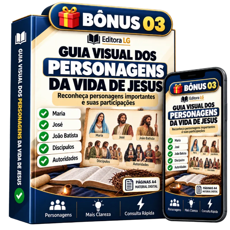 Mockup Bônus 3 — Guia Visual dos Personagens da Vida de Jesus