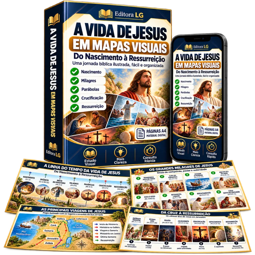 Mockup principal — A Vida de Jesus em Mapas Visuais
